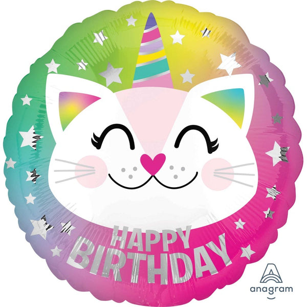 45CM STANDARD HX HAPPY BIRTHDAY CATICORN CAT UNICORN